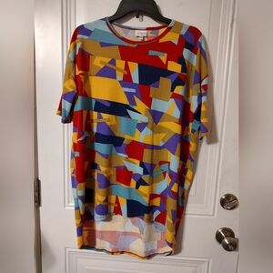 LuLaRoe Colorful Geometric Top - Red, Blue, Yellow